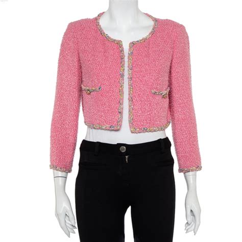 chanel pink velour jacket|pink Chanel tweed jacket.